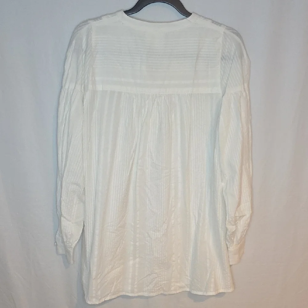 Maeve White Long Sleeve Blouse with Tie - Picture 3 of 4